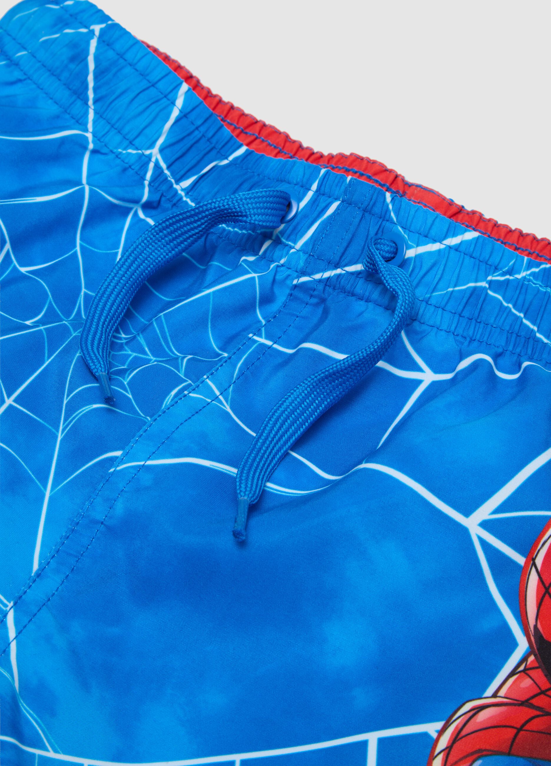 Children's Swimsuit in Multicolour Fabric Regular Fit with Spider-Man Print