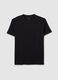 Black cotton blend regular fit T-shirt_4