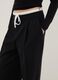 Black regular fit jogger trousers with elastic waist_3