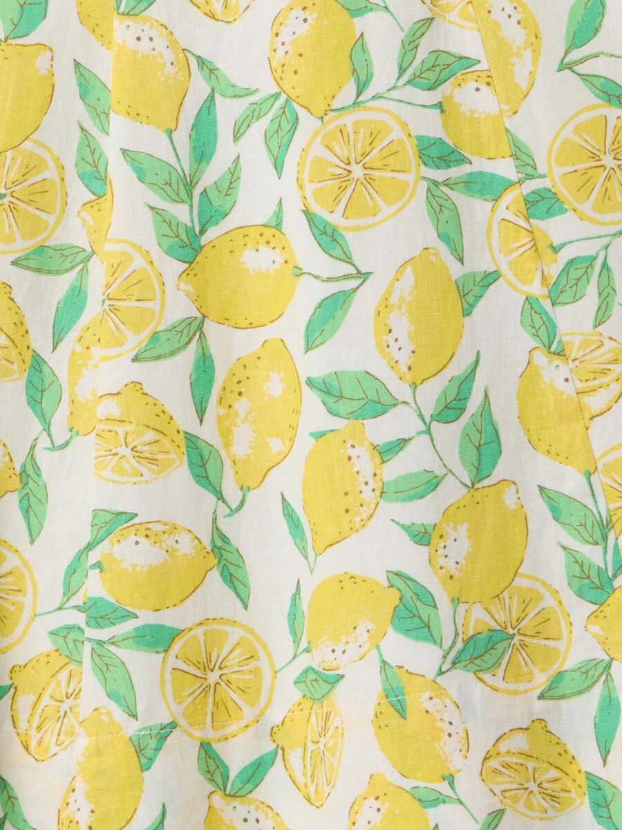 Short multicoloured dress with lemons pattern_6