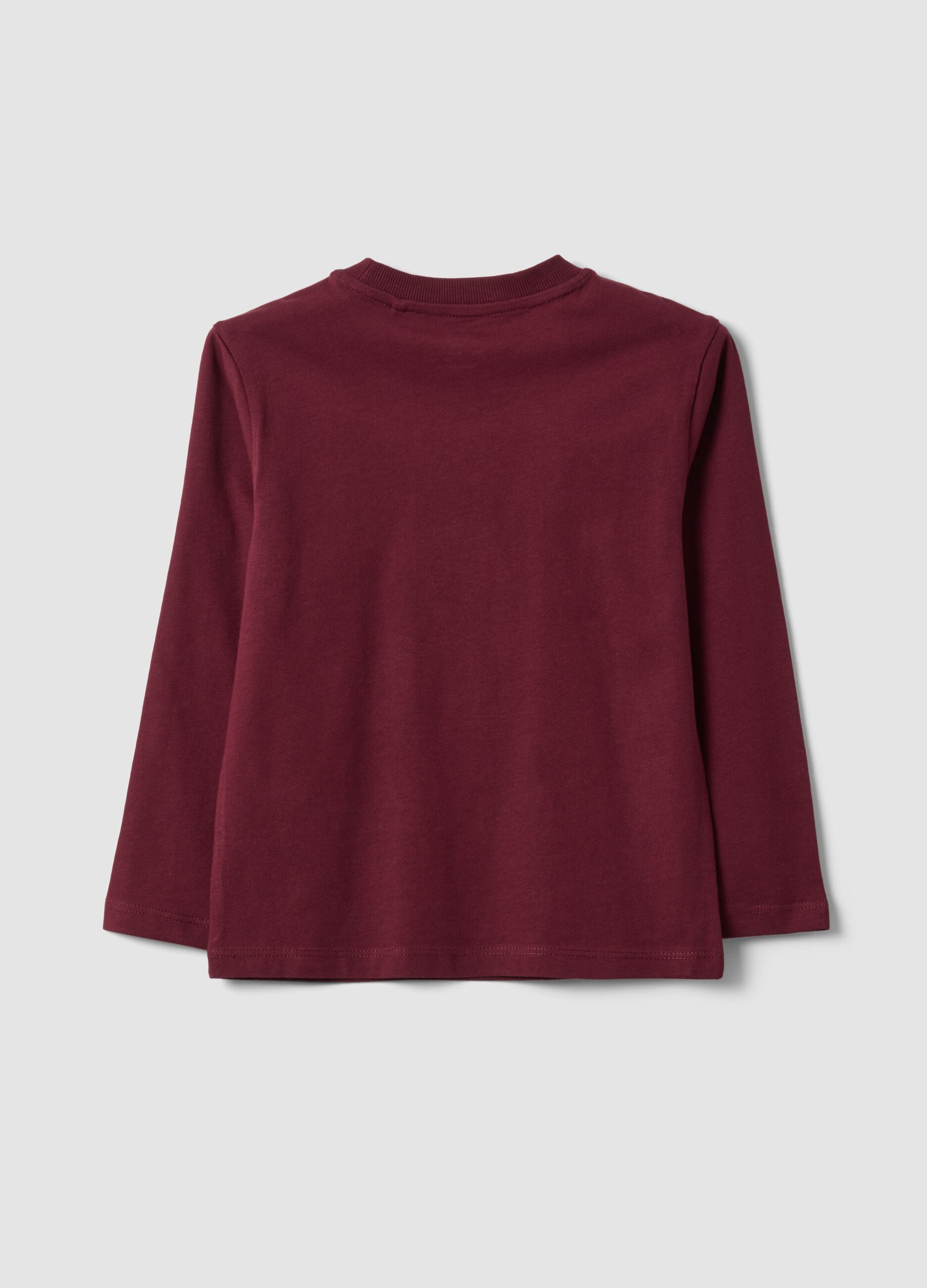 Purple organic cotton crew-neck T-shirt