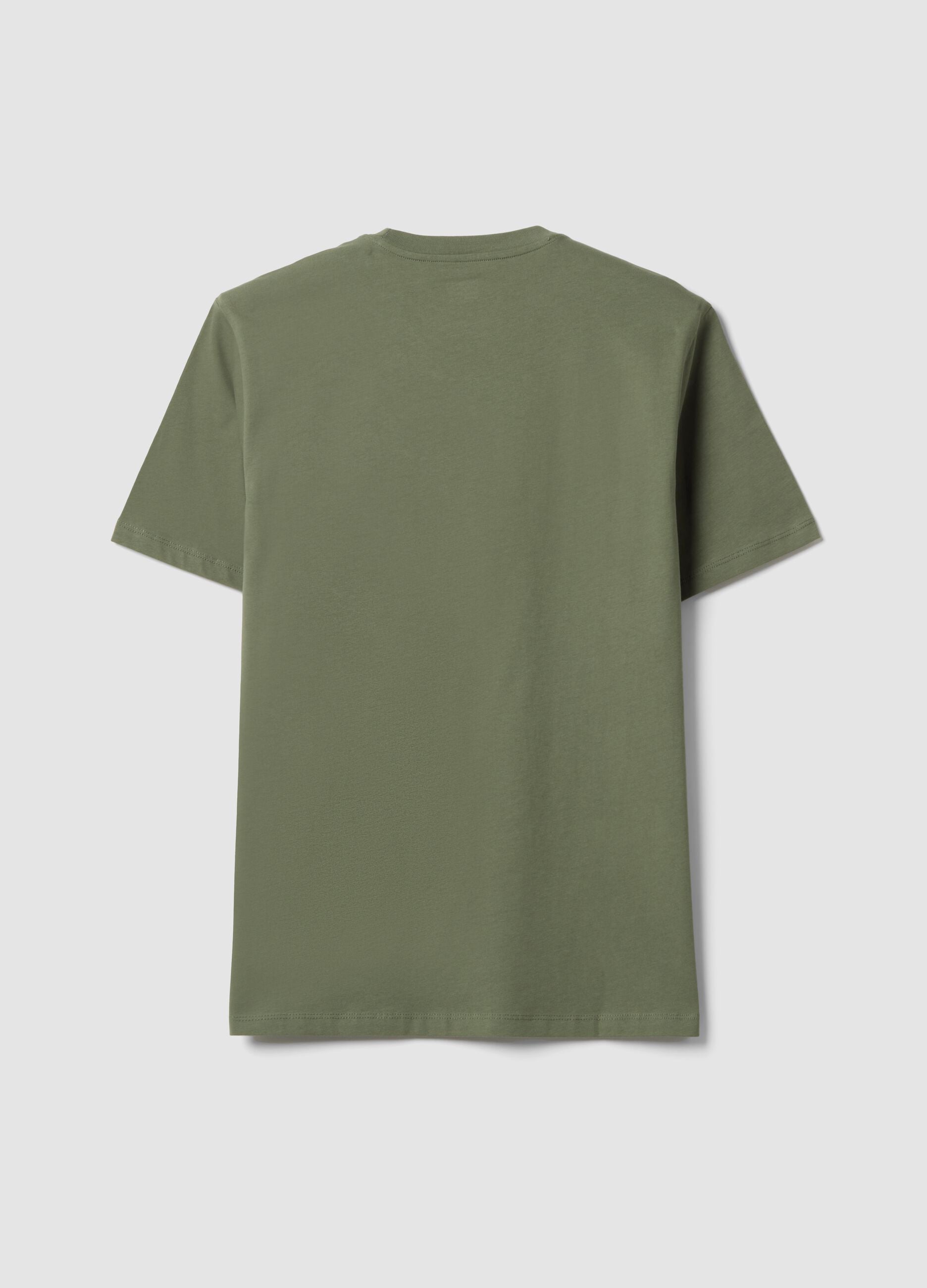 Green regular-fit T-shirt in pure organic cotton jersey