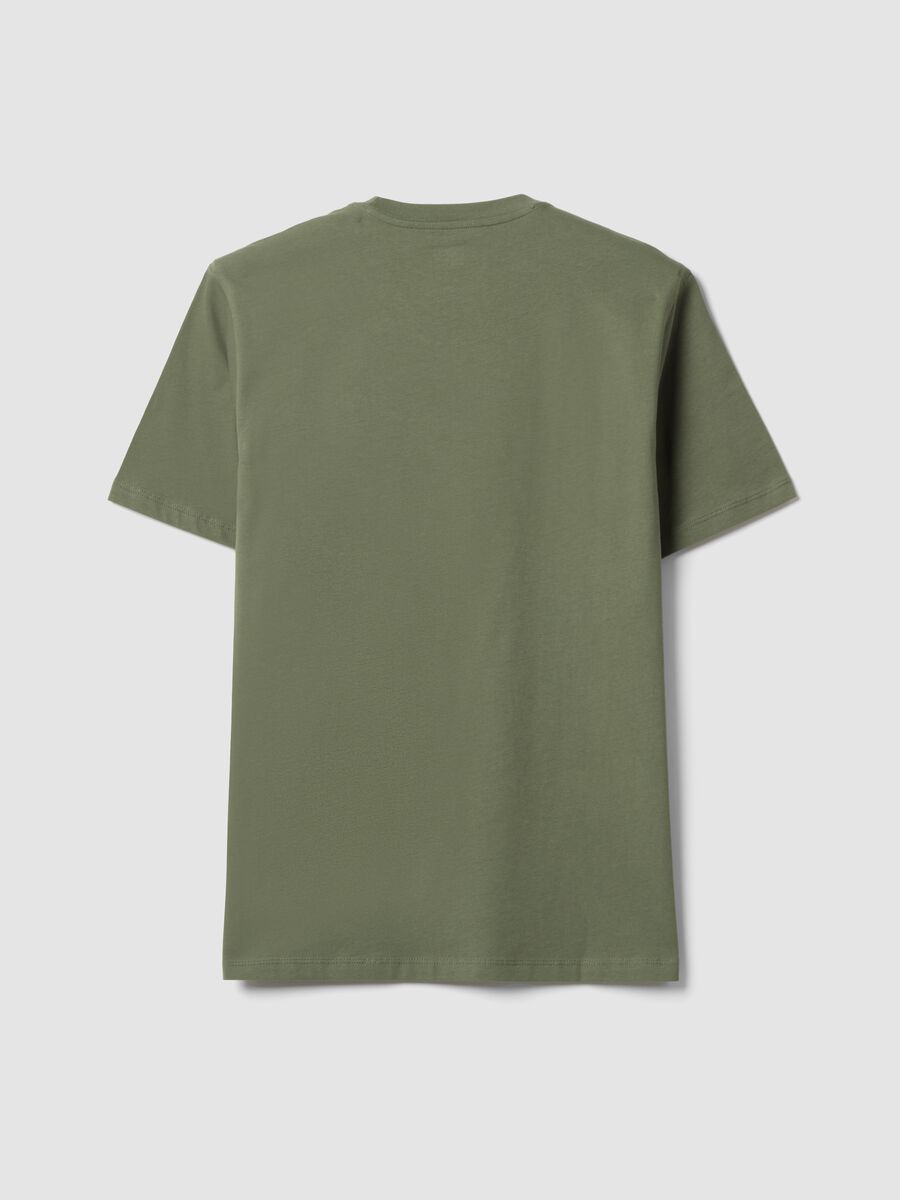 T-shirt verde in puro cotone organico jersey regular fit_1