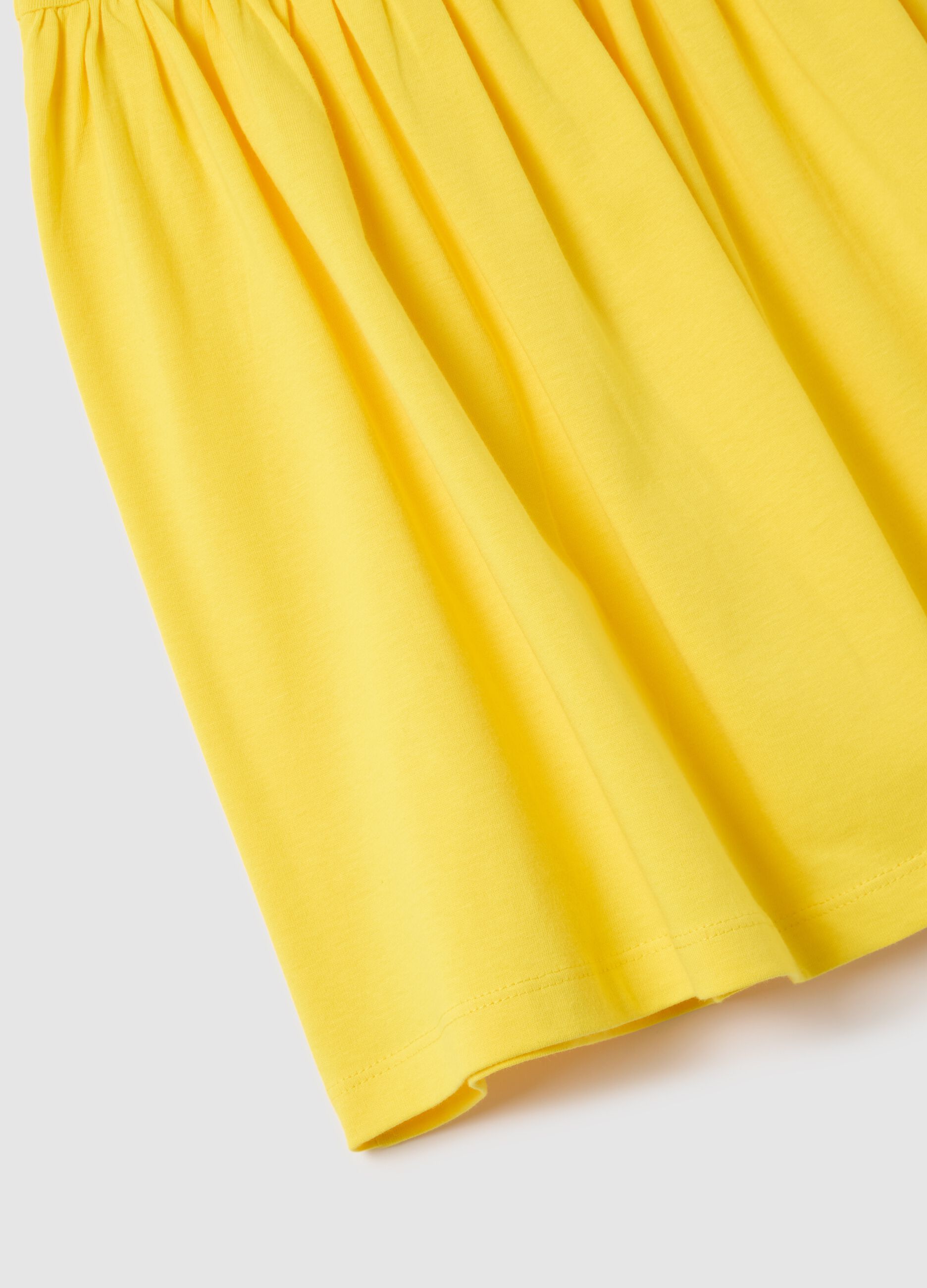 Girl's pure cotton yellow dress with regular fit
