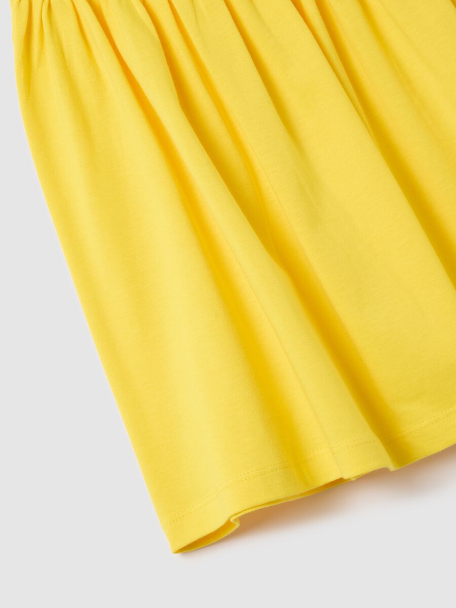 Girl's pure cotton yellow dress with regular fit_3