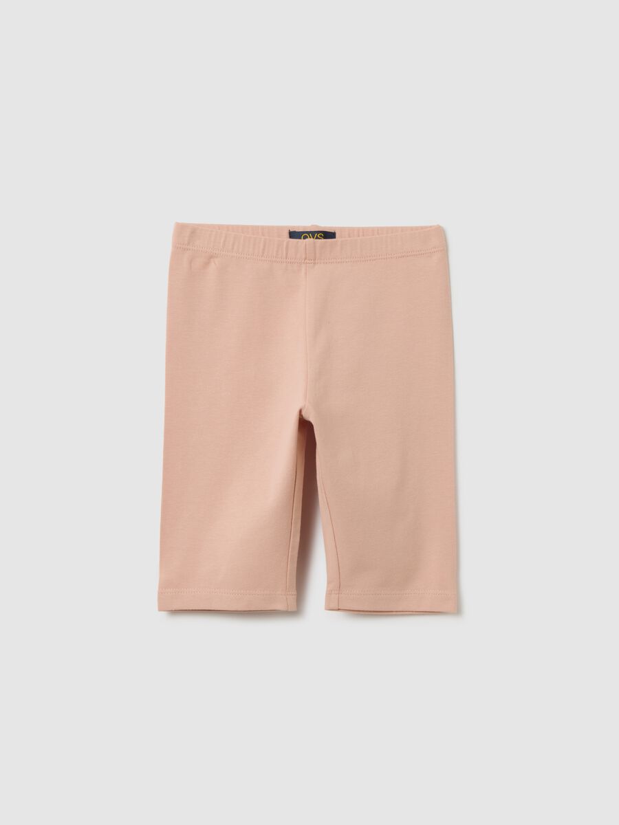 Girls' skinny fit rose cotton blend shorts_0
