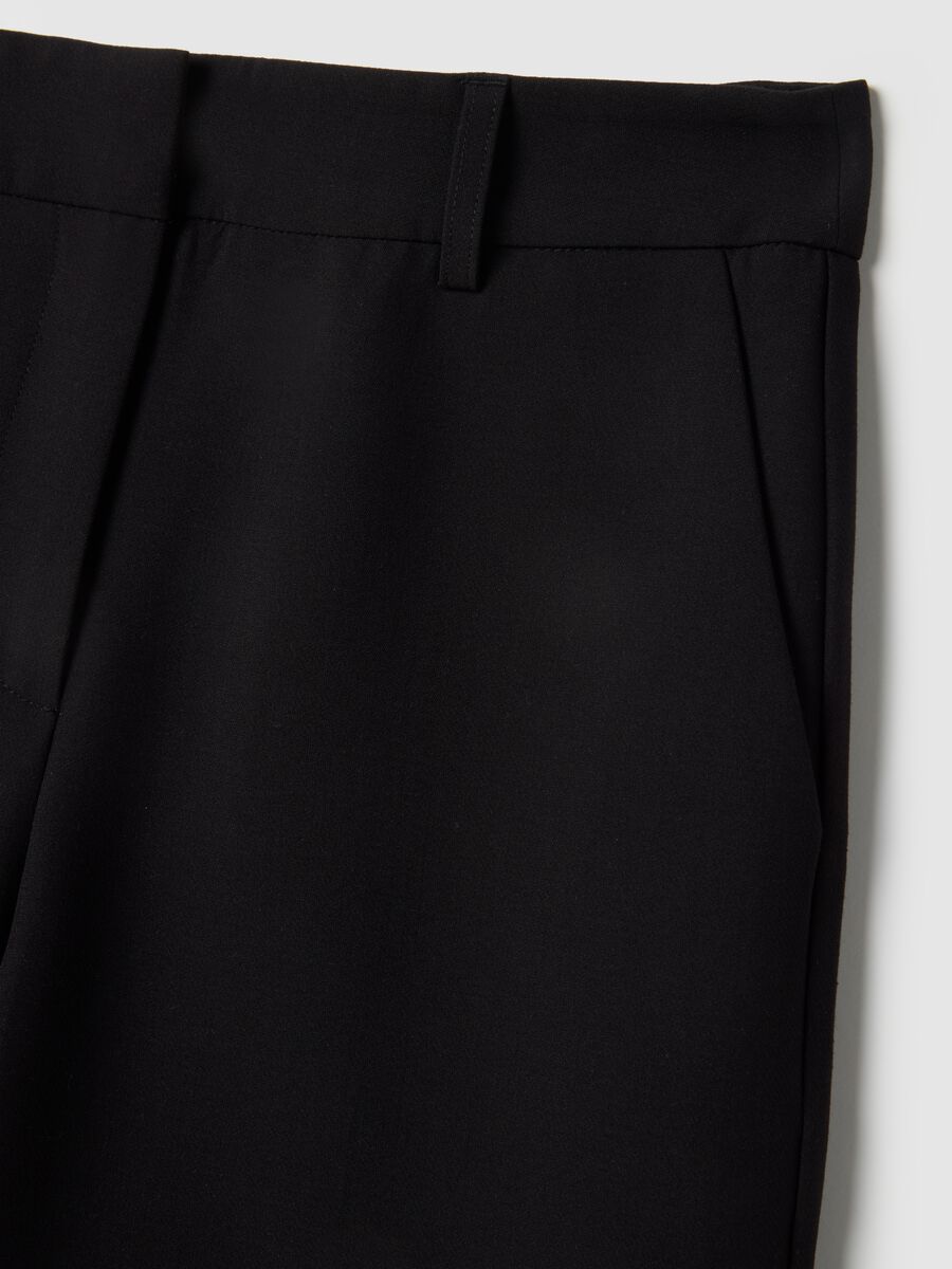 Black Straight Stretch Trousers_5
