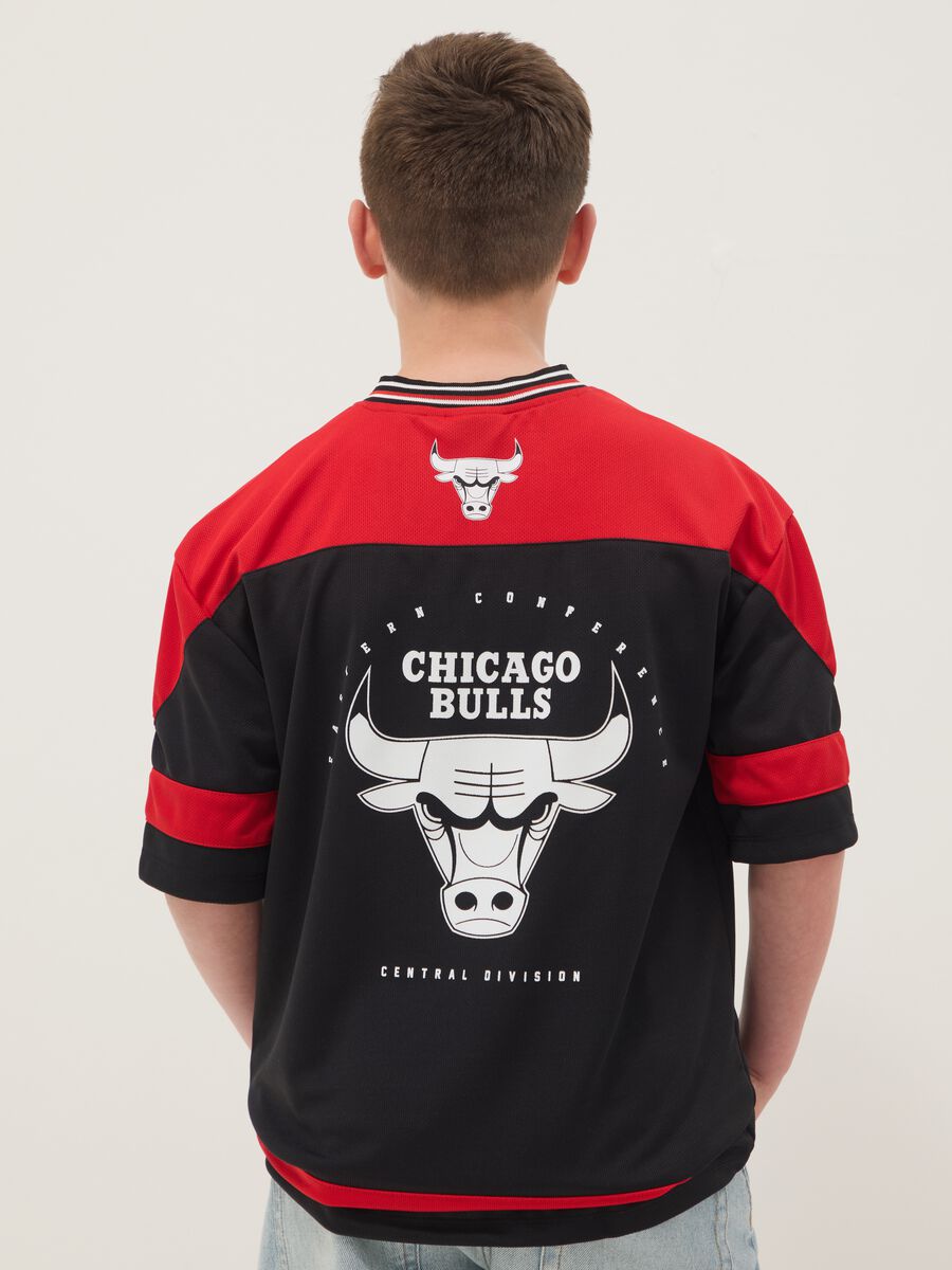 Multicolour pure cotton T-shirt with Chicago Bulls logo for kids_1