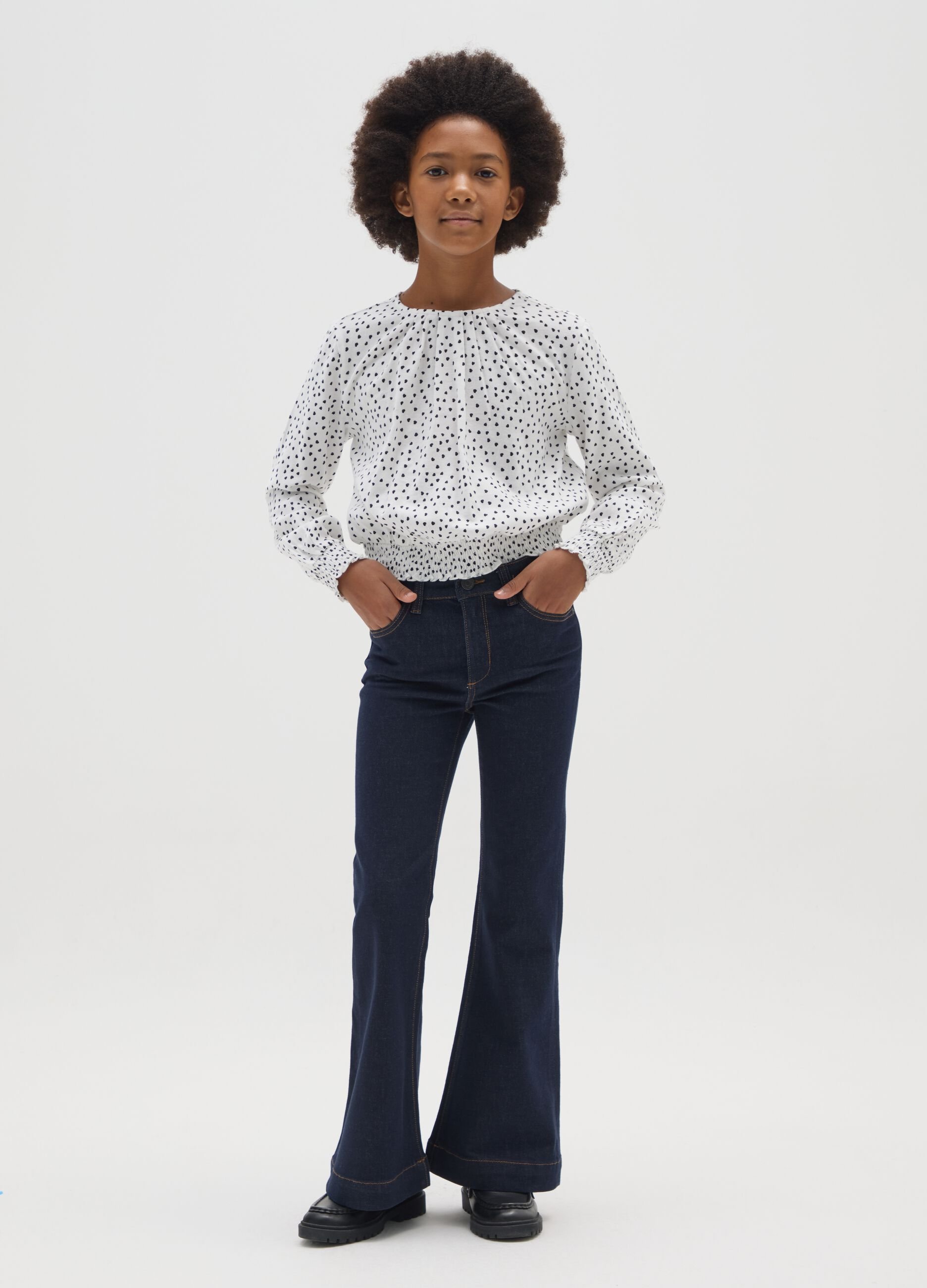 Girls' Blue Flare Denim Jeans