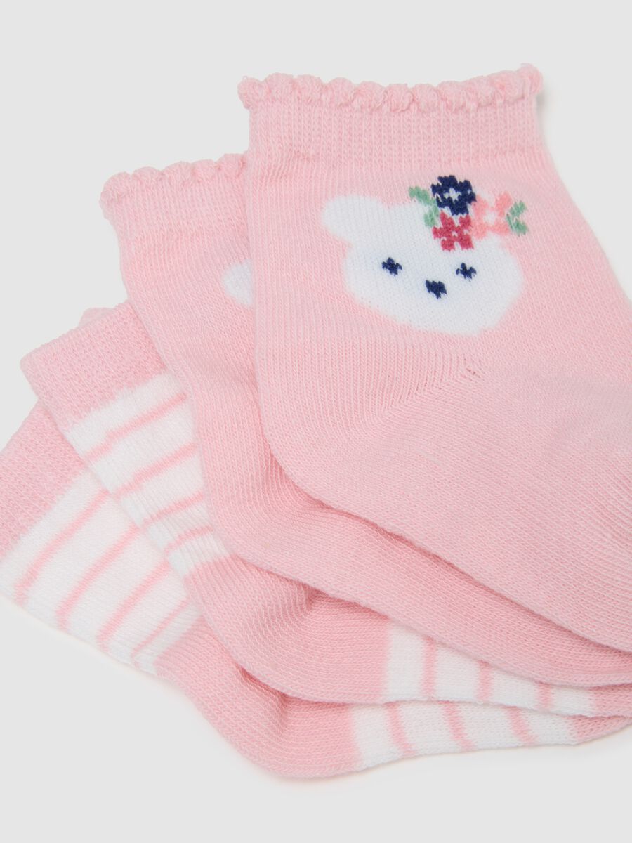Set tripack calzini da bambina in cotone multicolor elasticizzati_1