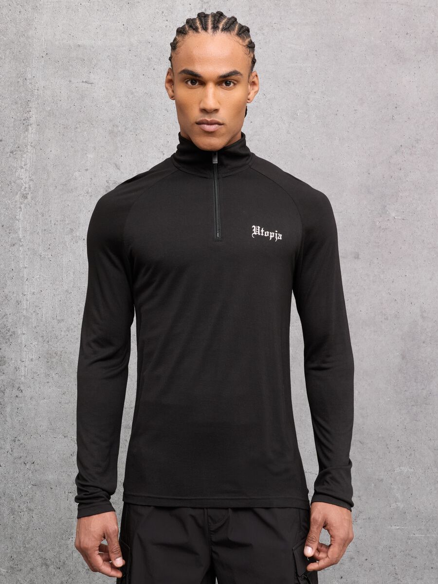 Half-Zip Light Sweater Black_0