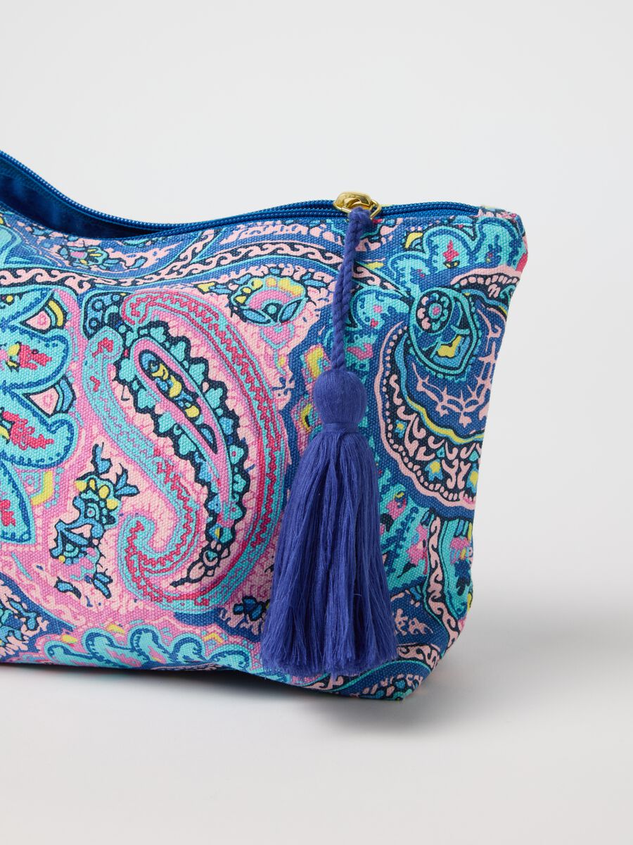 Clutch bag with tassel and paisley print_2