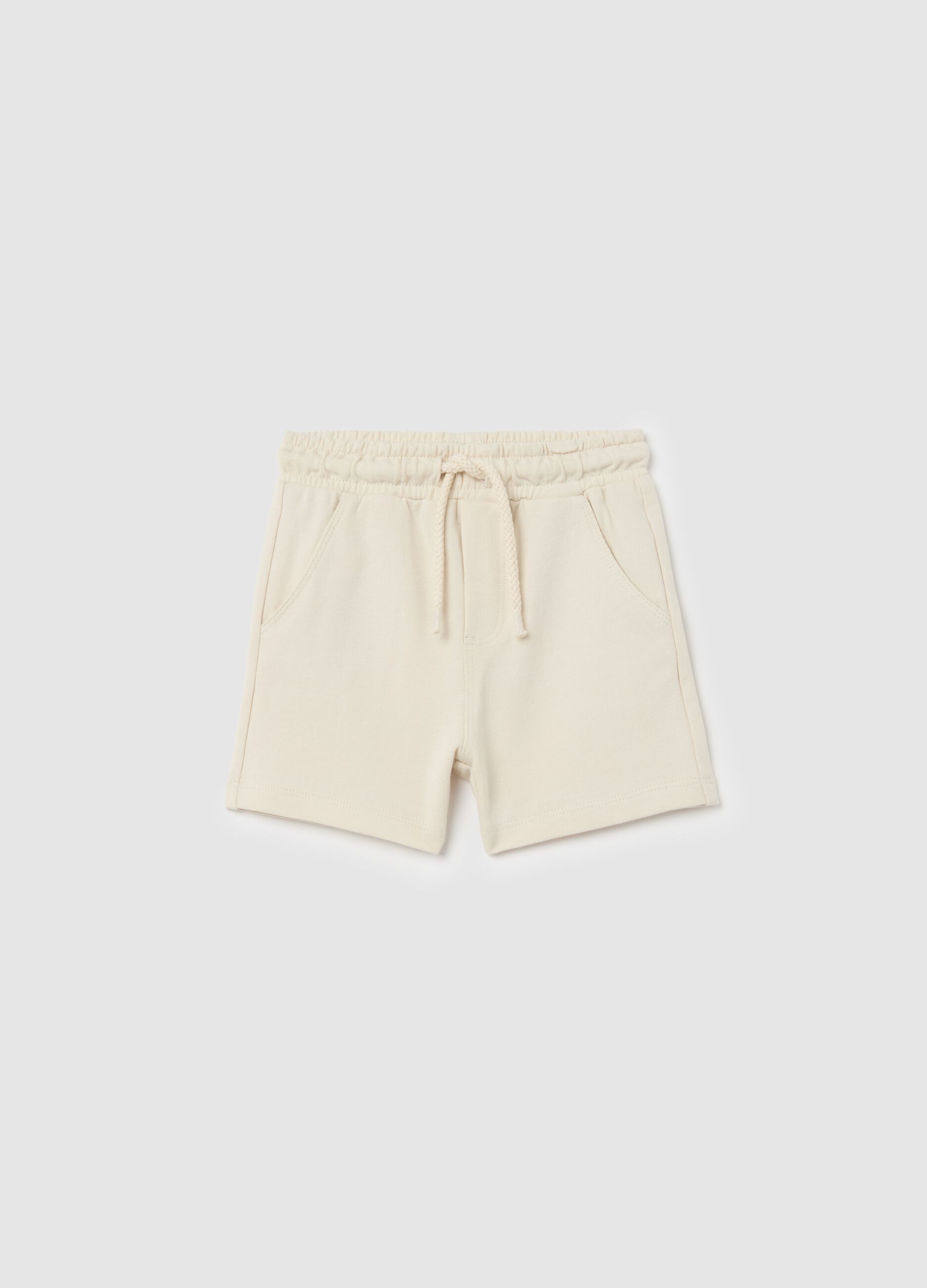Cotton Bermuda shorts with drawstring