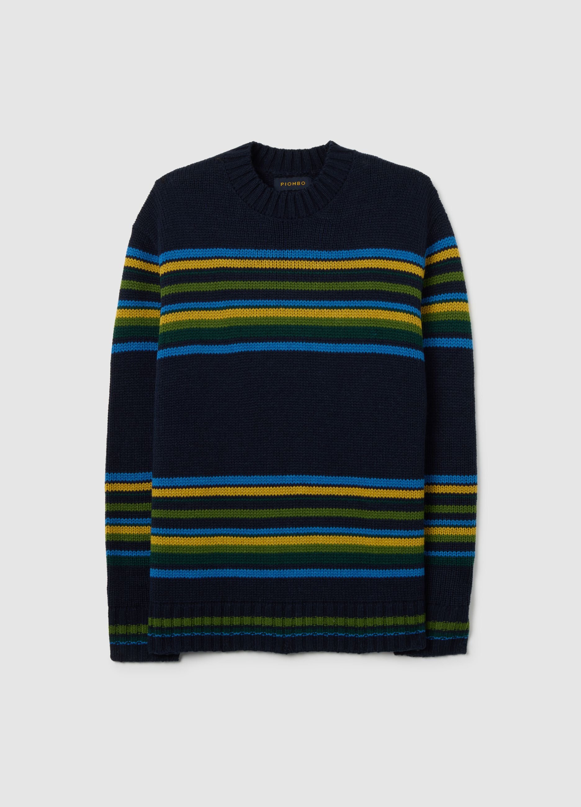 Multi-colour striped jacquard regular fit jumper