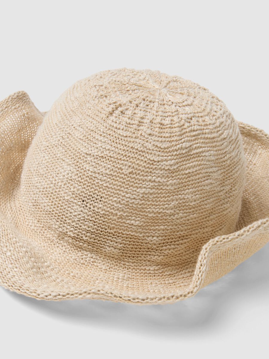 Light beige jersey-knit cloche hat_2