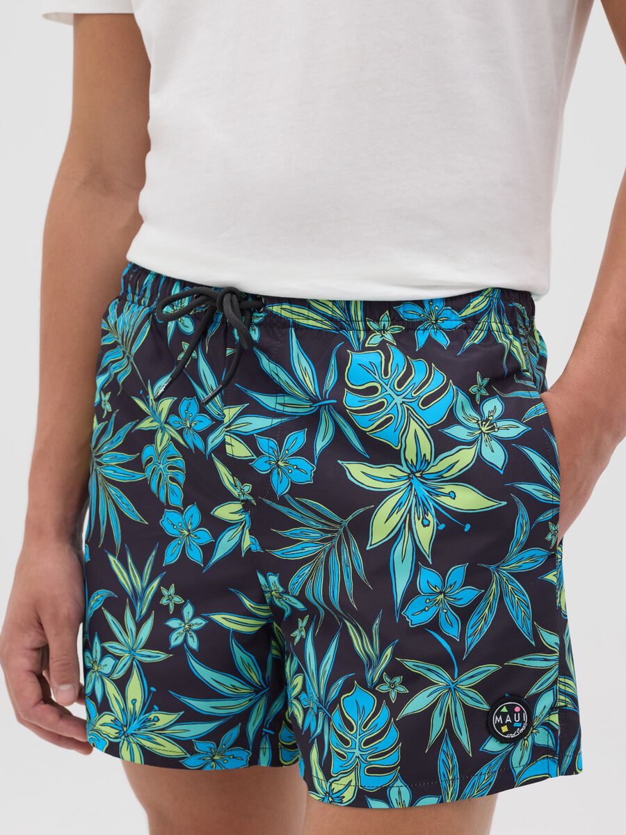 Men's multicolour regular fit swim shorts_3
