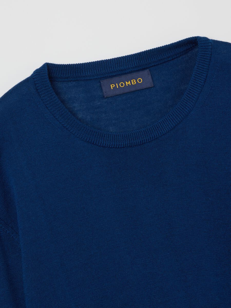 Blue Merino Wool Long Sleeve Jumper_1