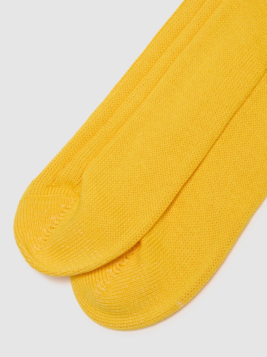 Long Yellow Pure Cotton Socks_1