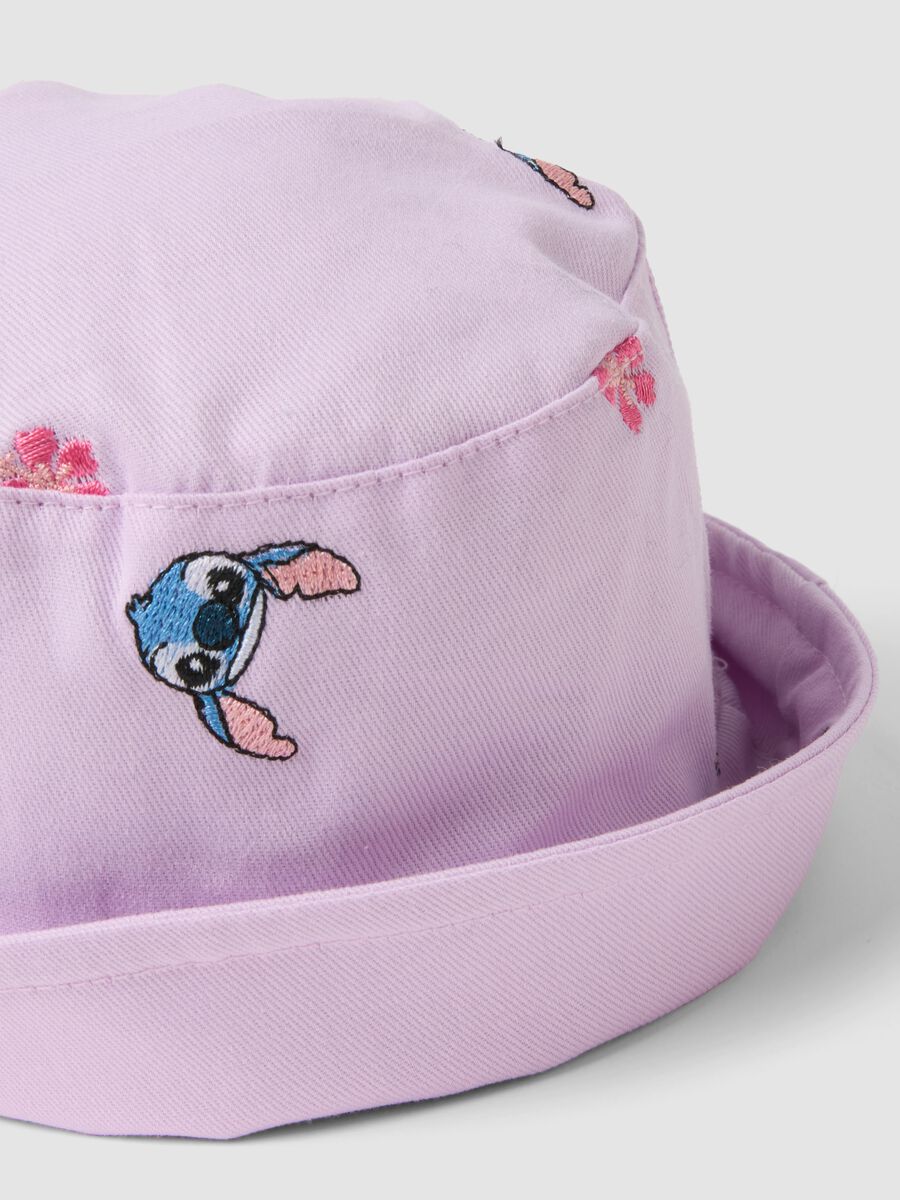Cappello in puro cotone viola da bimba con Stitch_2
