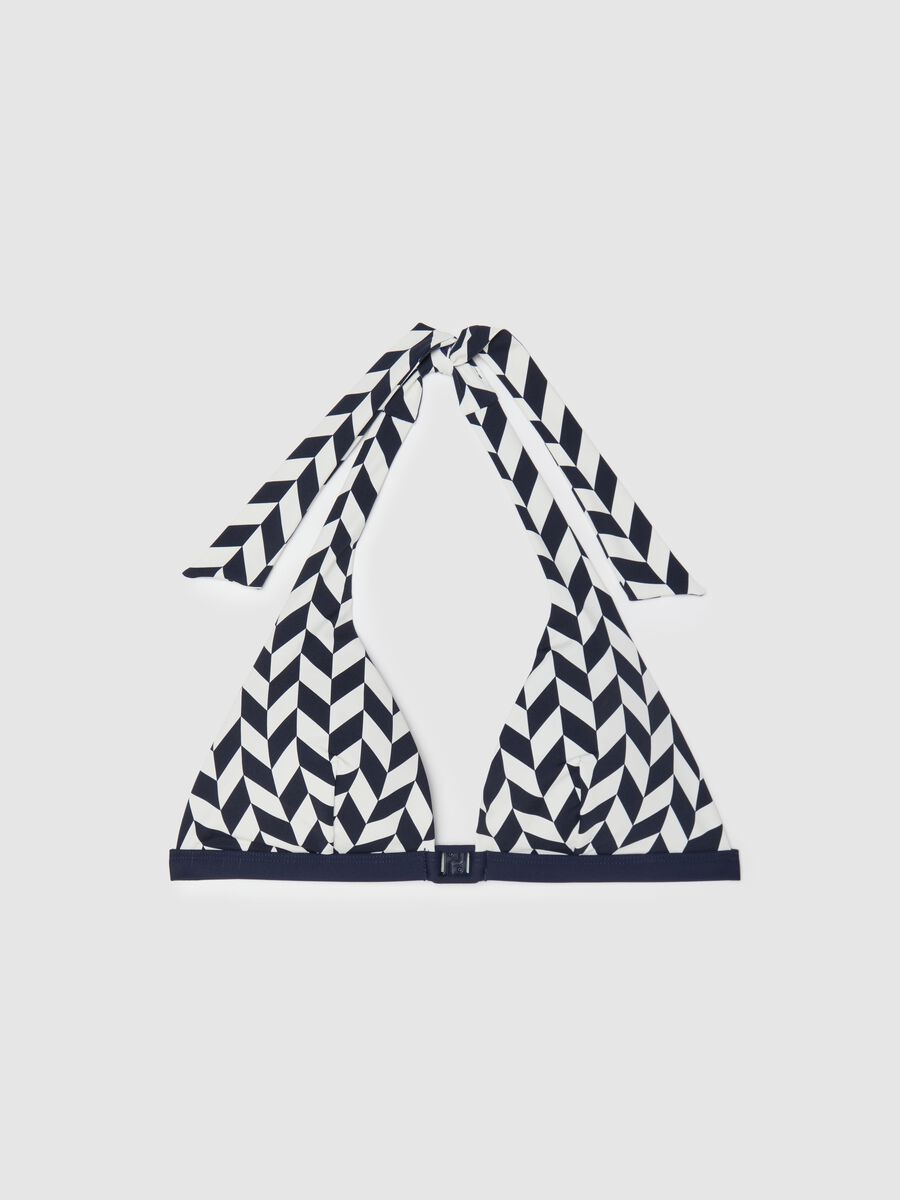 Women’s bikini top in stretch fabric with geometric print_4