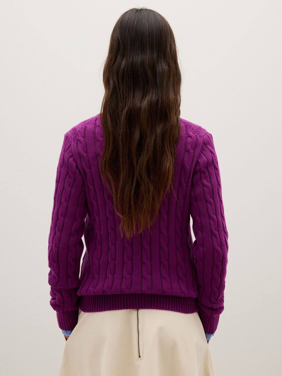 Maglione in puro cotone viola regular fit_2