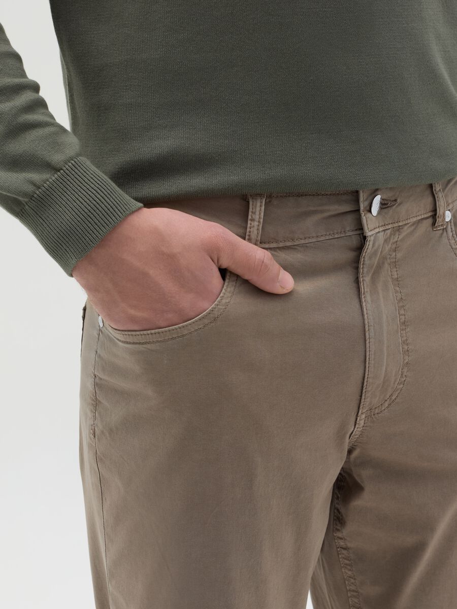 Slim-fit trousers in cotton poplin_2