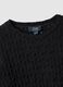 Black regular-fit cotton and viscose blend sweater with knitted texture_5