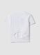 White stretch cotton jersey T-shirt with graffiti slogan for girls_4