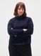 Blue Knitted Sweater with Round Neck_1