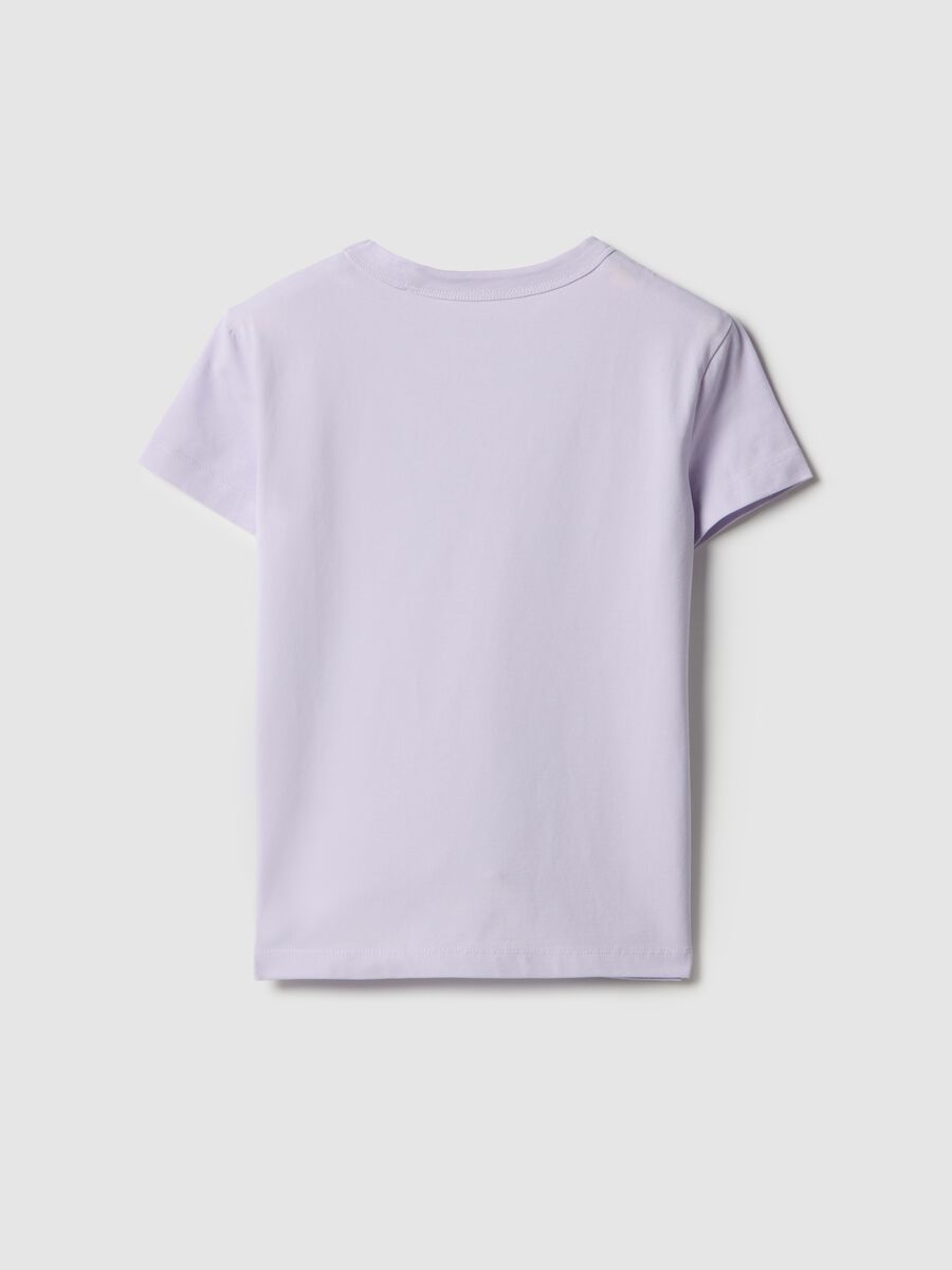 Girls' purple cotton blend T-shirt regular fit_4