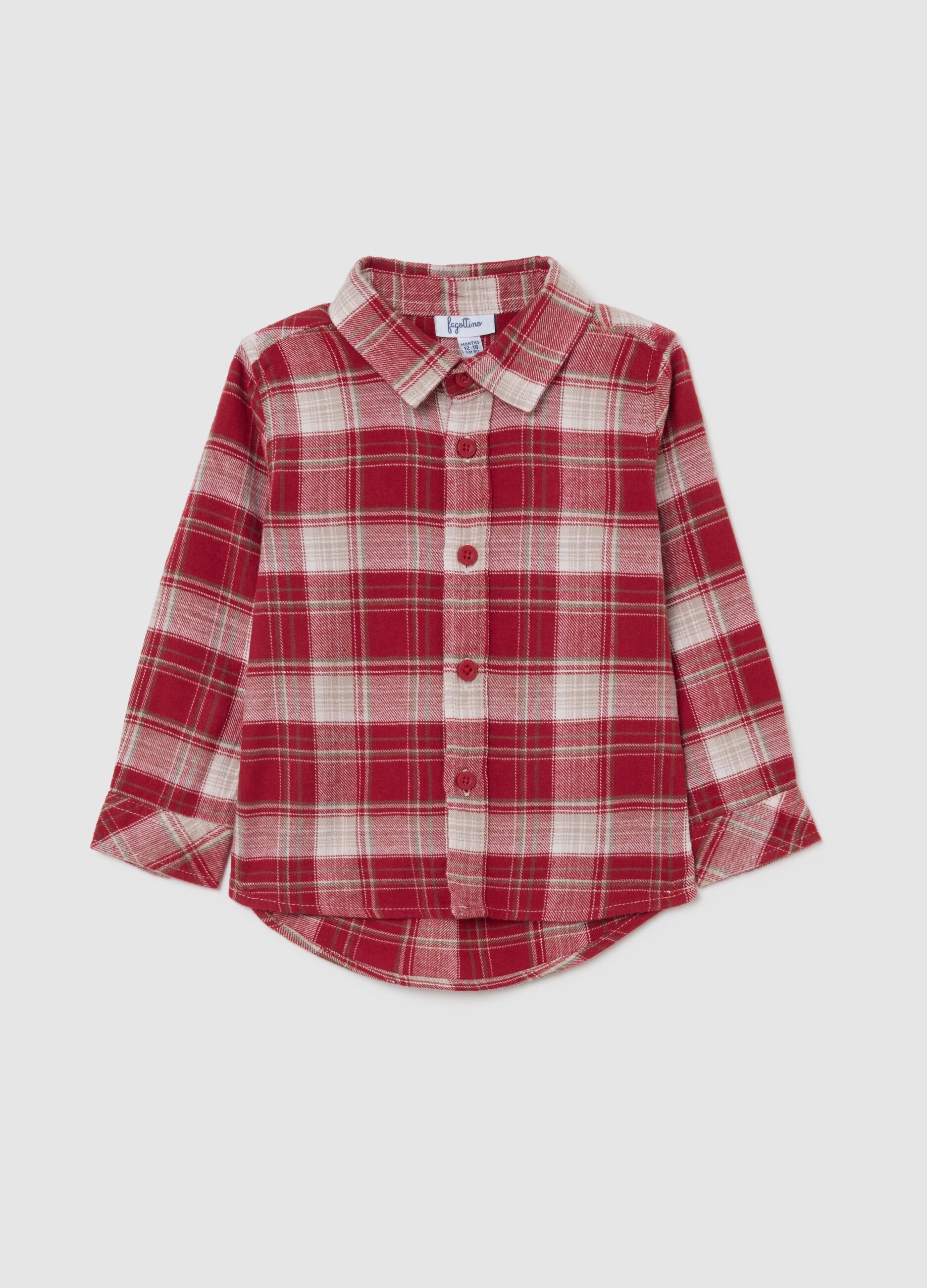 Multicolour plaid cotton shirt for boys, regular fit