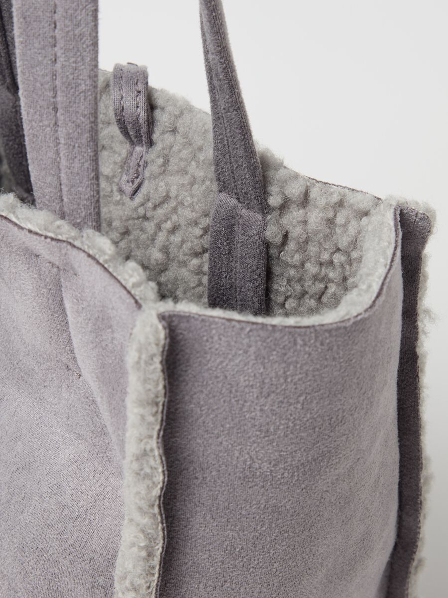 Mini tote bag with sherpa lining_2