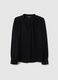 Black Long Sleeve Crepe Shirt_4