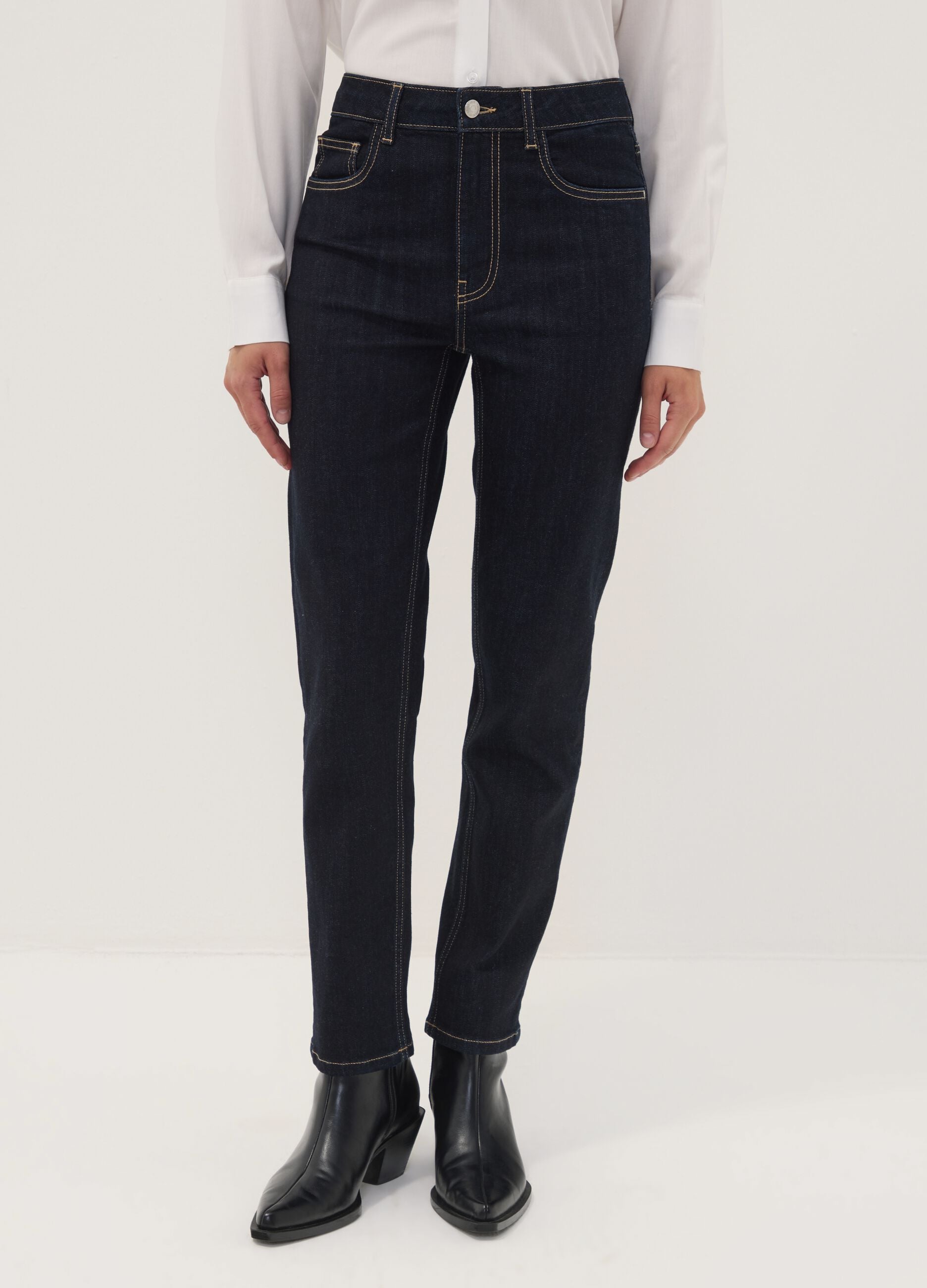 Blue slim-fit stretch cotton jeans