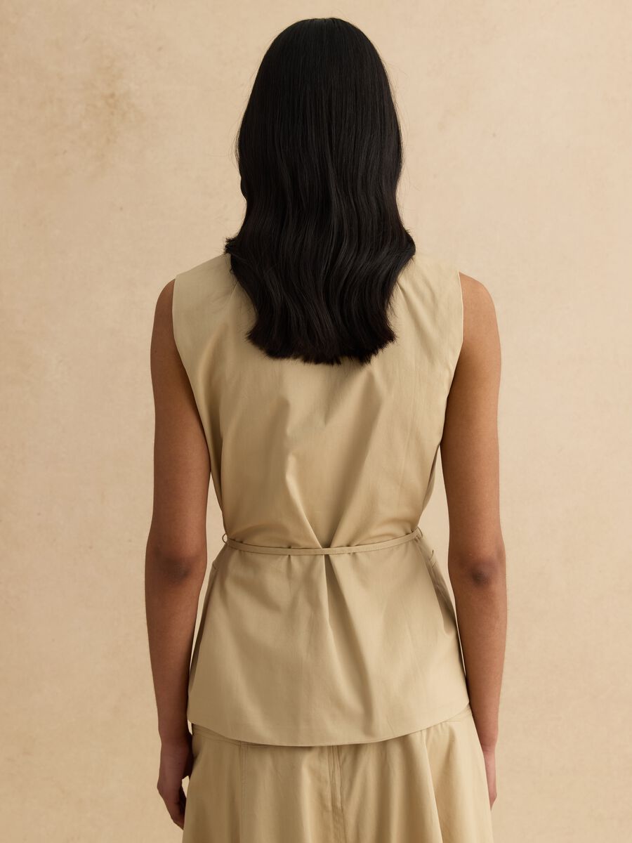 Gilet beige in puro cotone_2