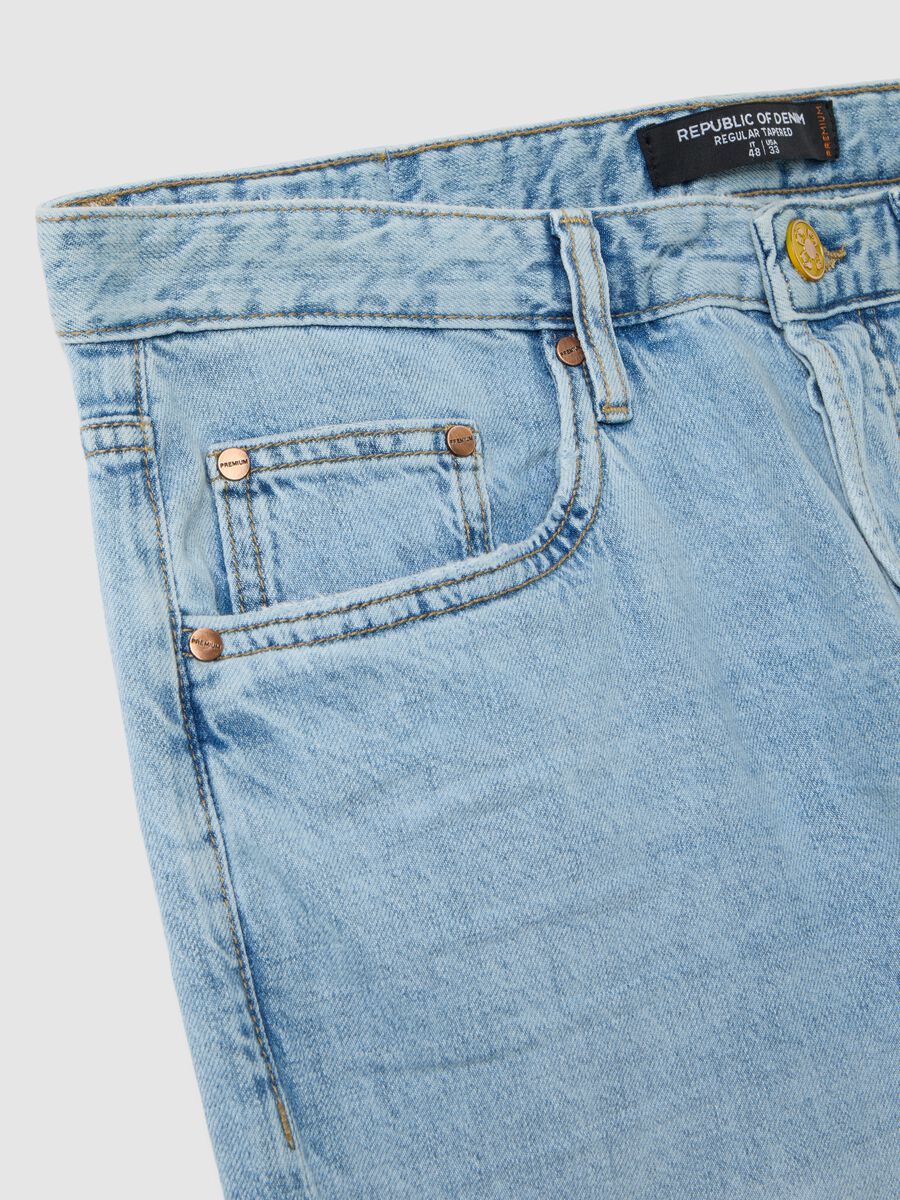 Men's Regular Fit Blue Denim Jeans_5