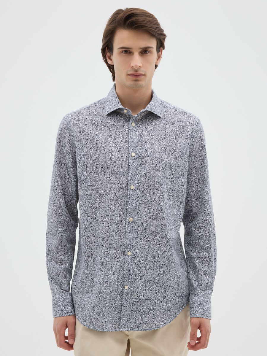 Camicia in puro cotone multicolor regular fit_0
