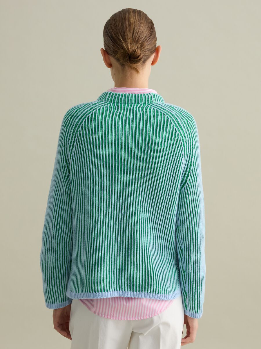 Cotton pullover with striped weave_3