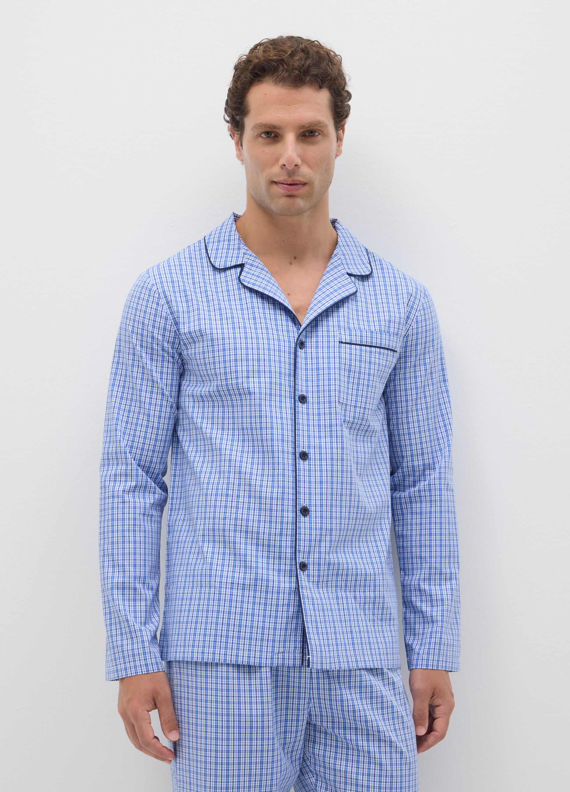 Multicolour pure cotton pyjamas with regular fit