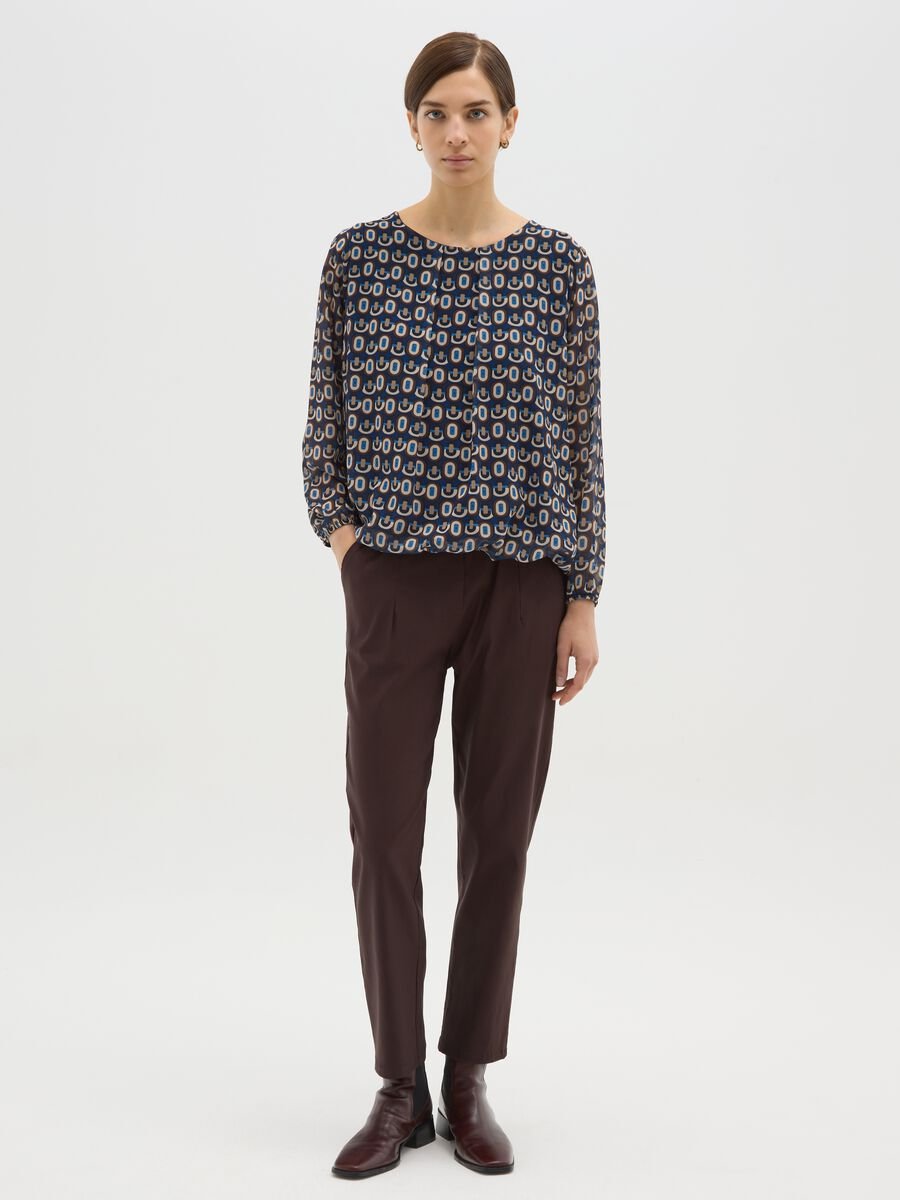 Blusa multicolor regular fit con fantasia_1