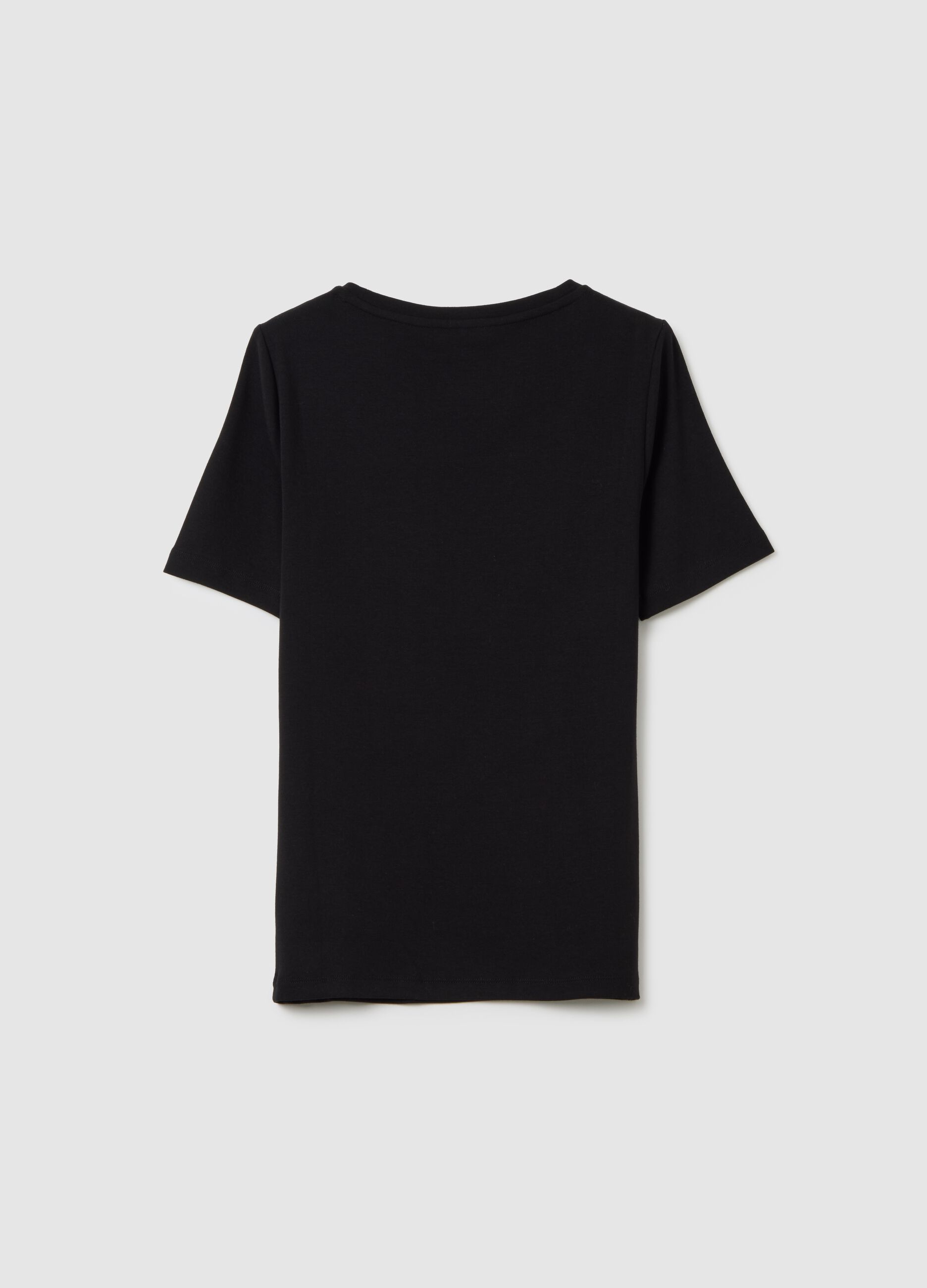 T-shirt in stretch cotton and viscose blend