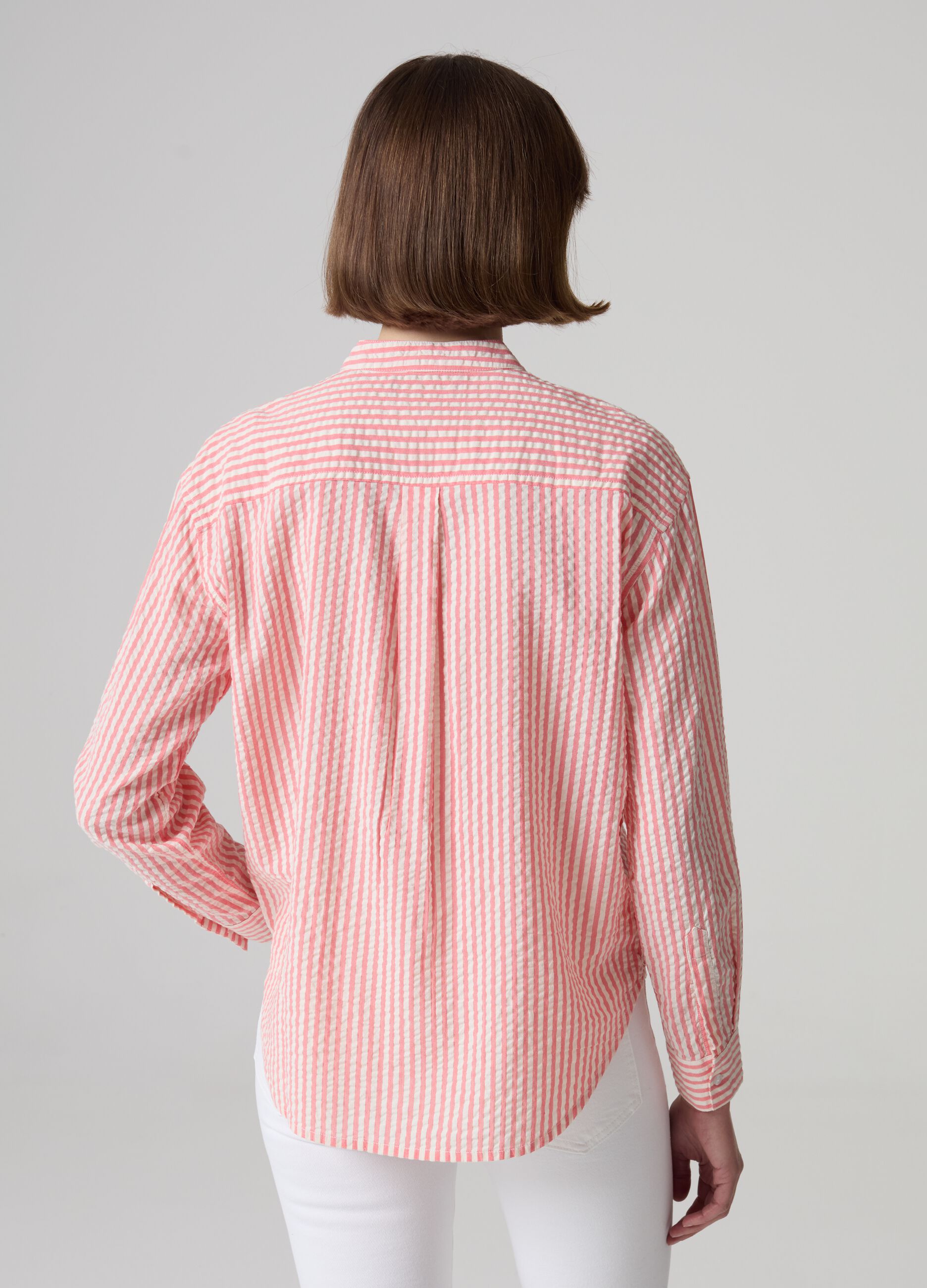 Striped seersucker shirt