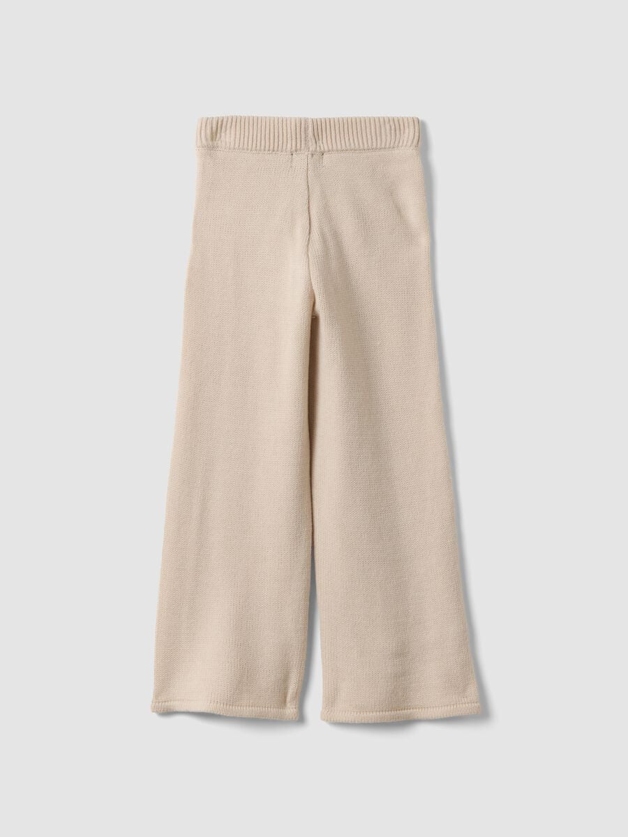 Beige regular-fit trousers with bow_1
