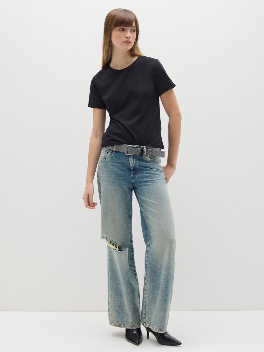Black pure cotton t-shirt regular fit_1