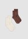 2-pack of brown and white stretch-fabric socks_0