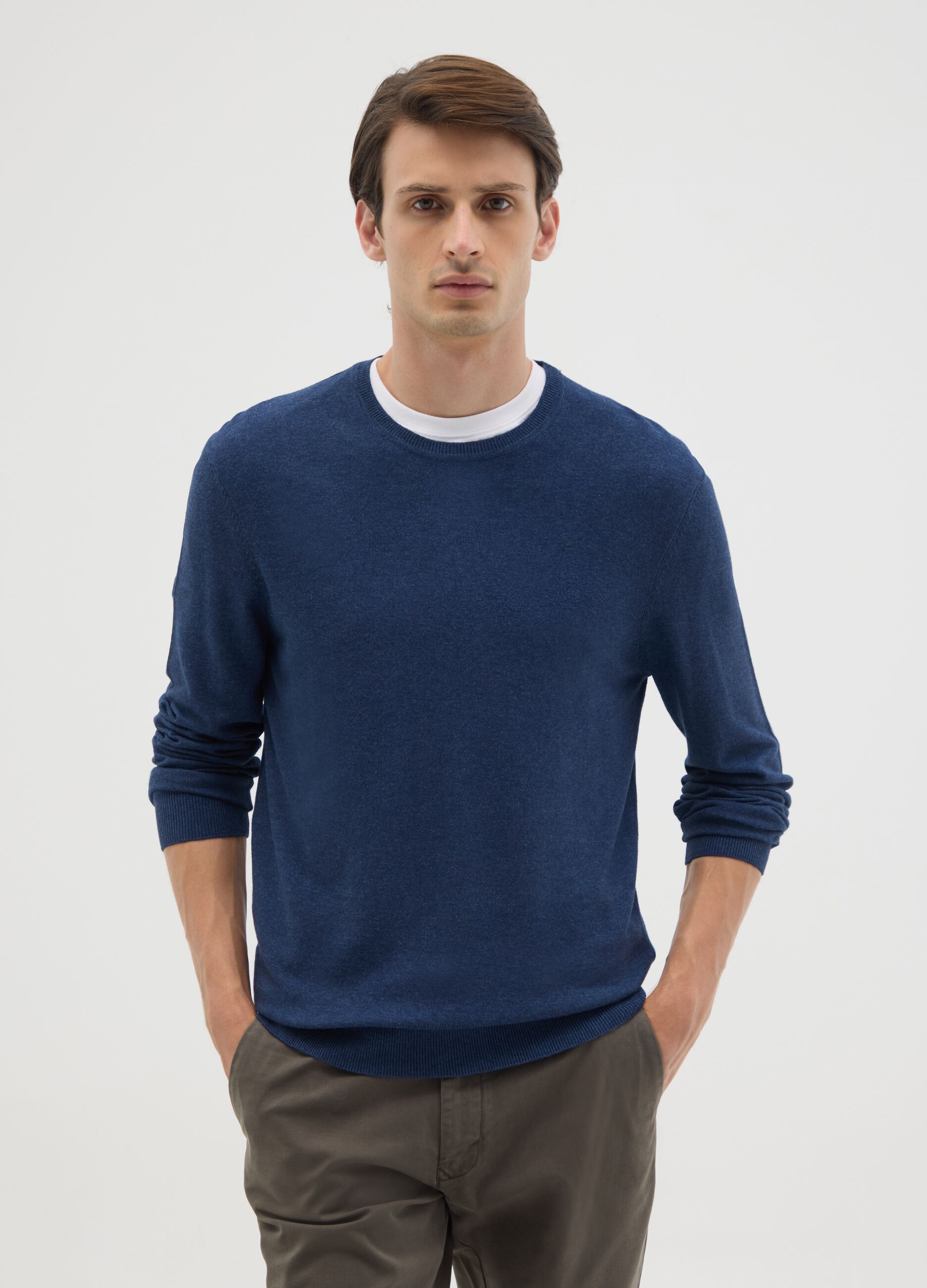 Blue Regular Fit Sweater