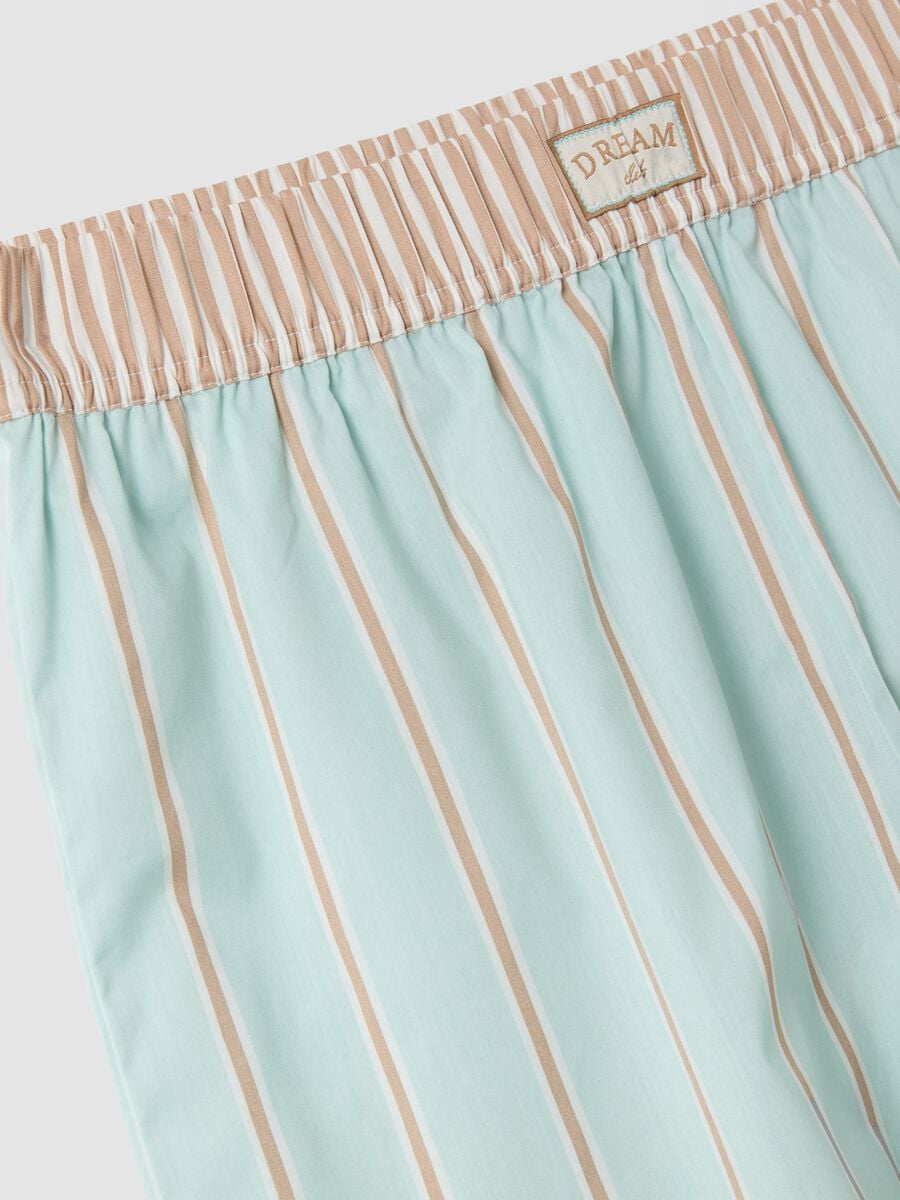 Multicolour organic cotton striped pyjama shorts_6