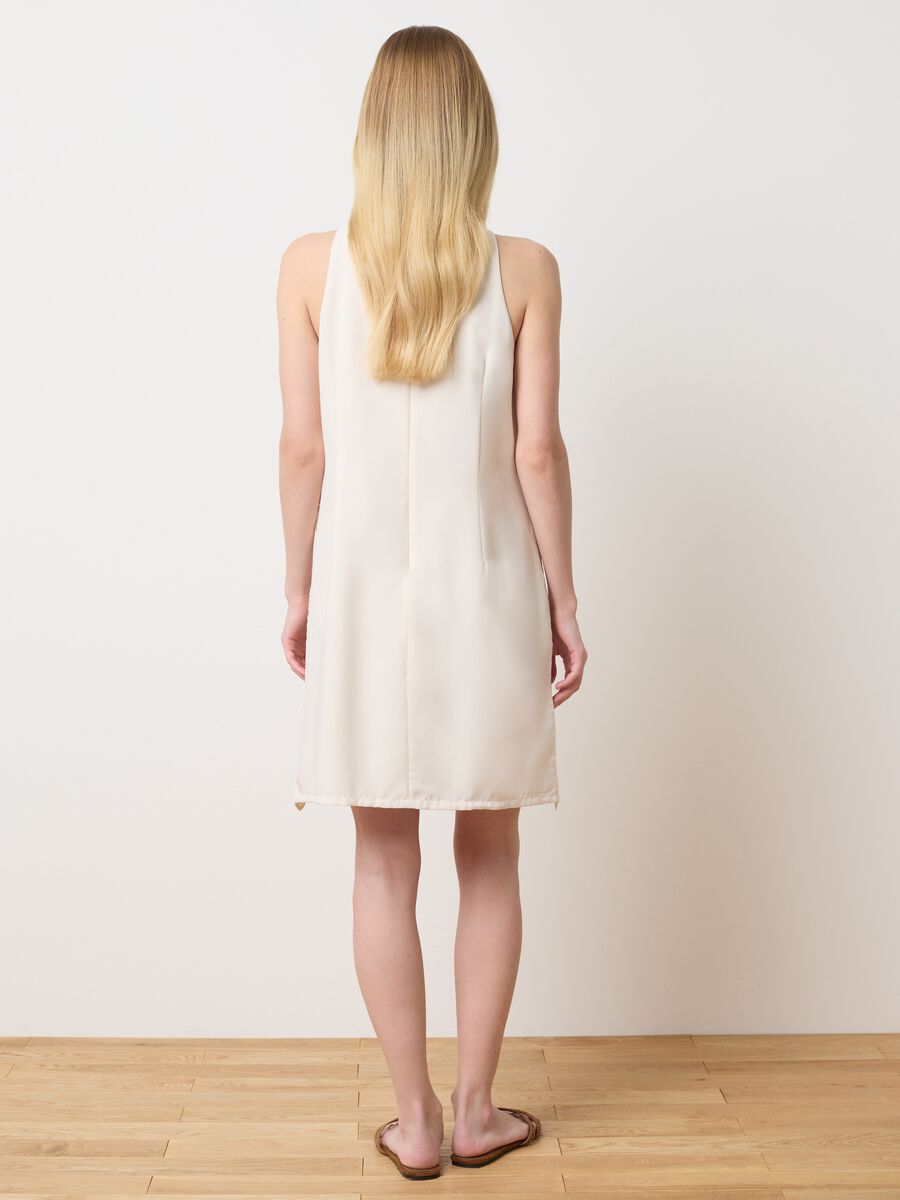 Beige lace-effect sleeveless dress_3