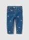 Slim fit floral denim jeans for girls_0