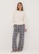 Multicolour checked pyjama trousers in pure organic cotton_0